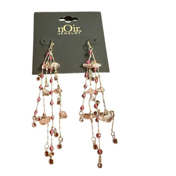 nOir Jewelry Multi-Strand Beaded Dangle Earrings - NWT - Picture 1 of 6